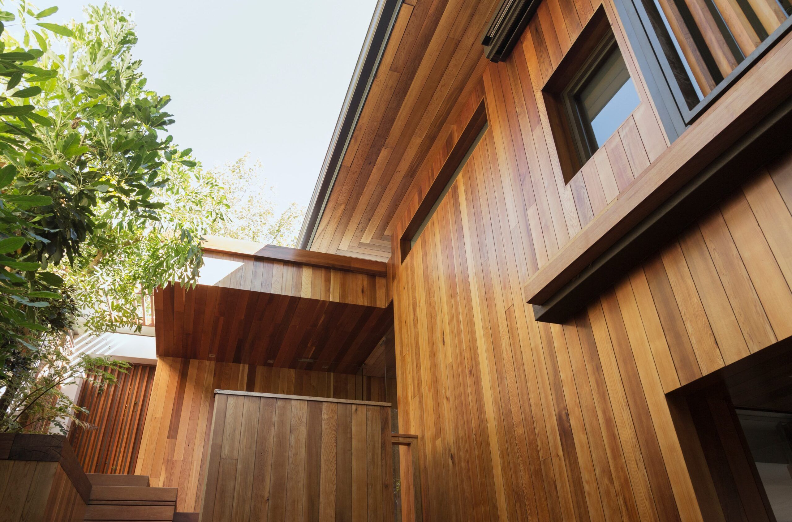 home with wooden siding