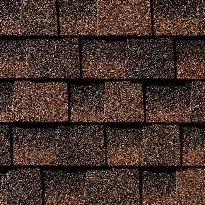 Close up photo of GAF's Timberline HD Hickory shingle swatch